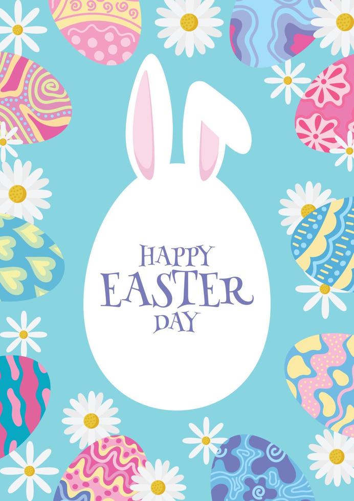 cute colorful background for easter day vector