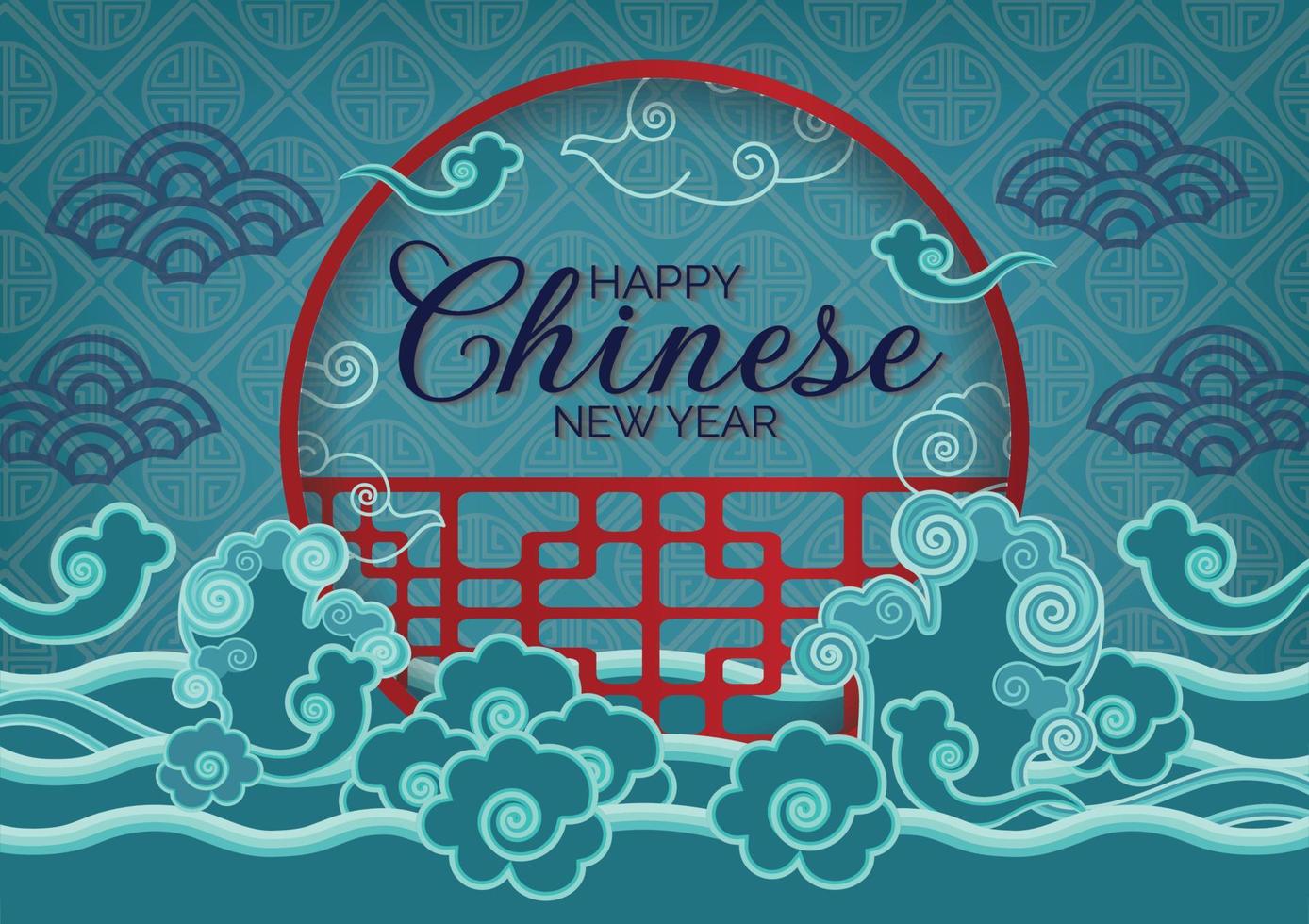 oriental background vector for chinese new year beautiful banner