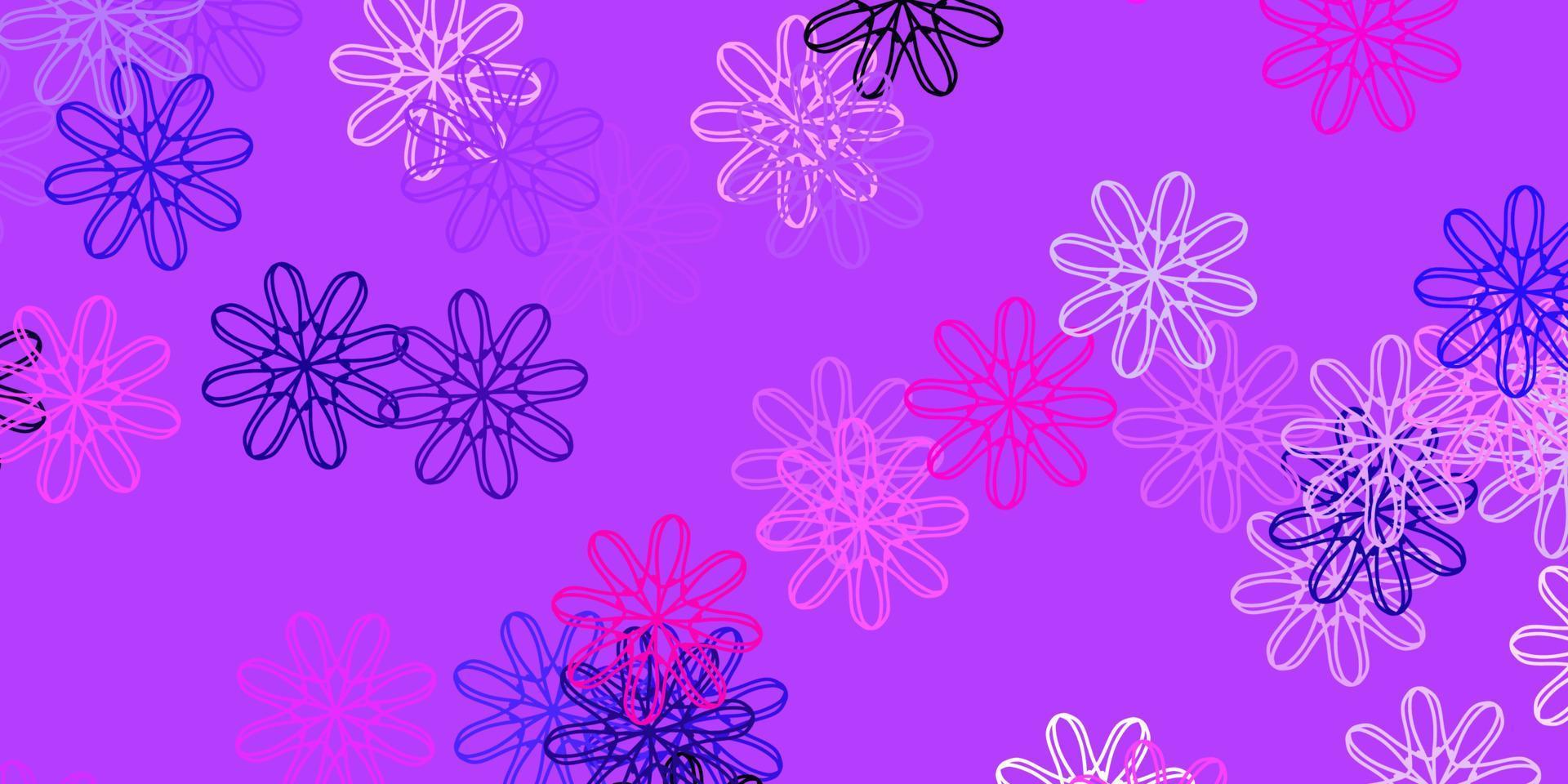Telón de fondo natural de vector violeta claro, rosa con flores.