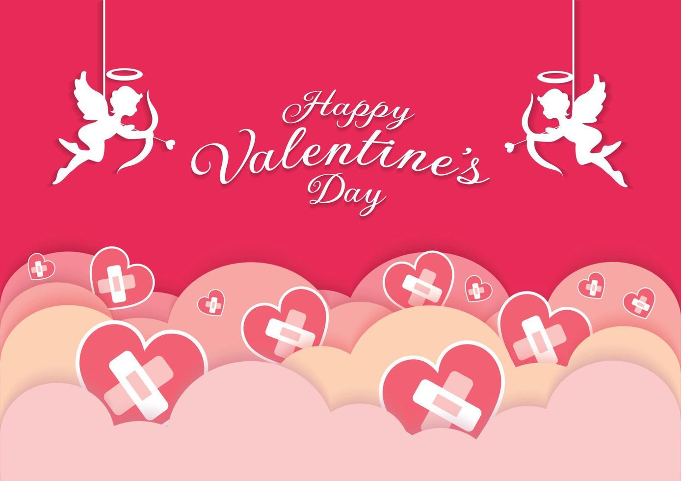 sweet cute valentine's card art design vector