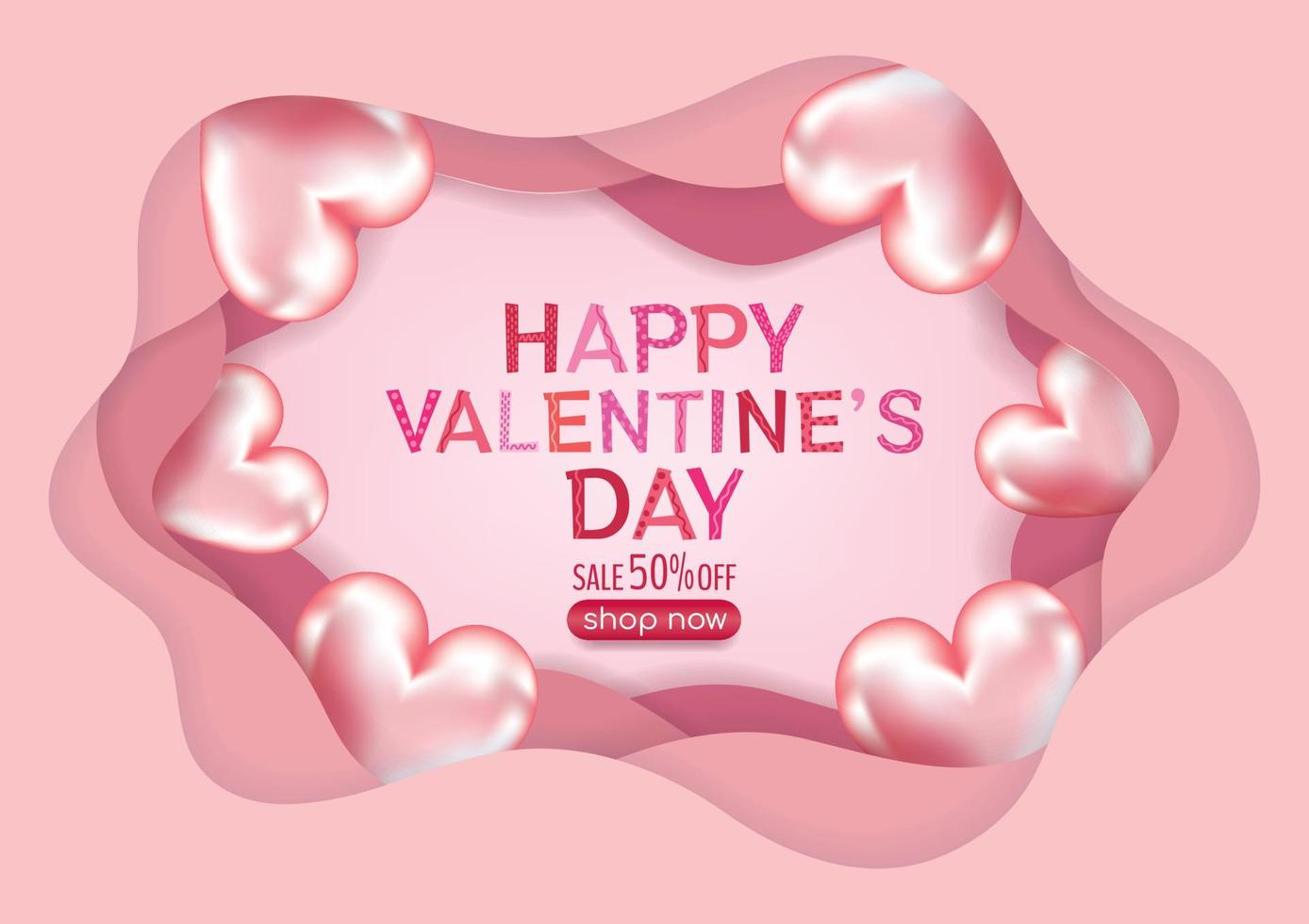 valentines day background and heart elements vector