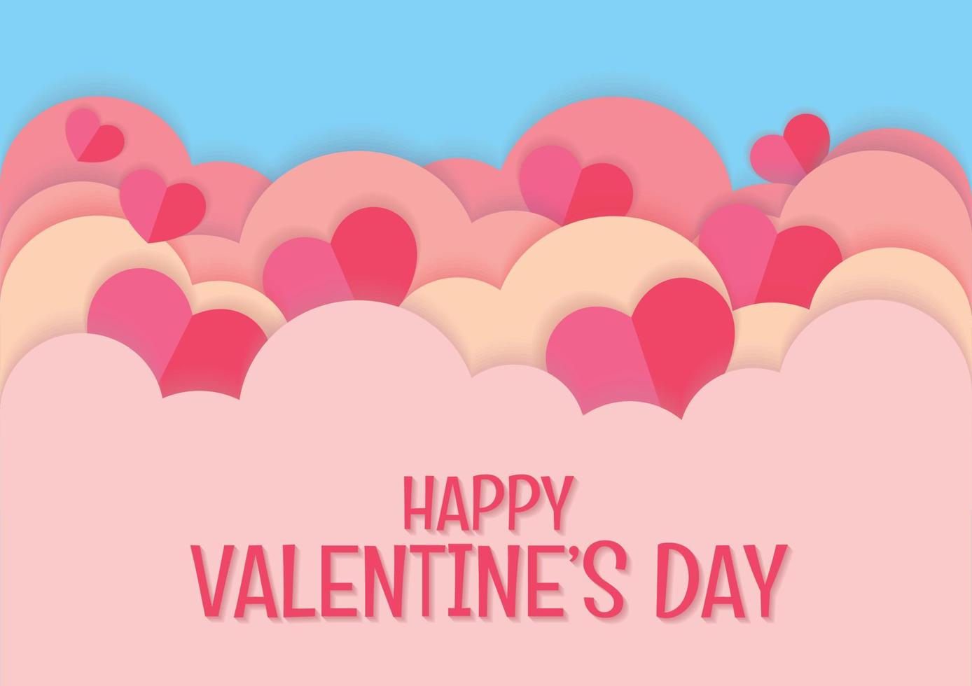 sweet pink heart and pink cloud background vector