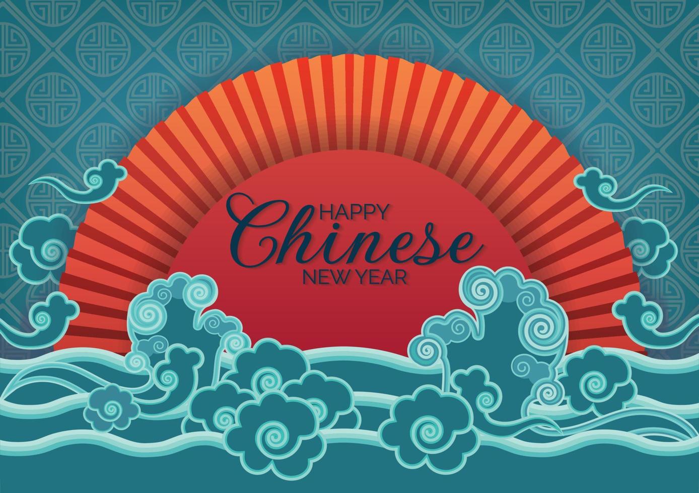 fondo oriental hermoso vector para banner de año nuevo chino