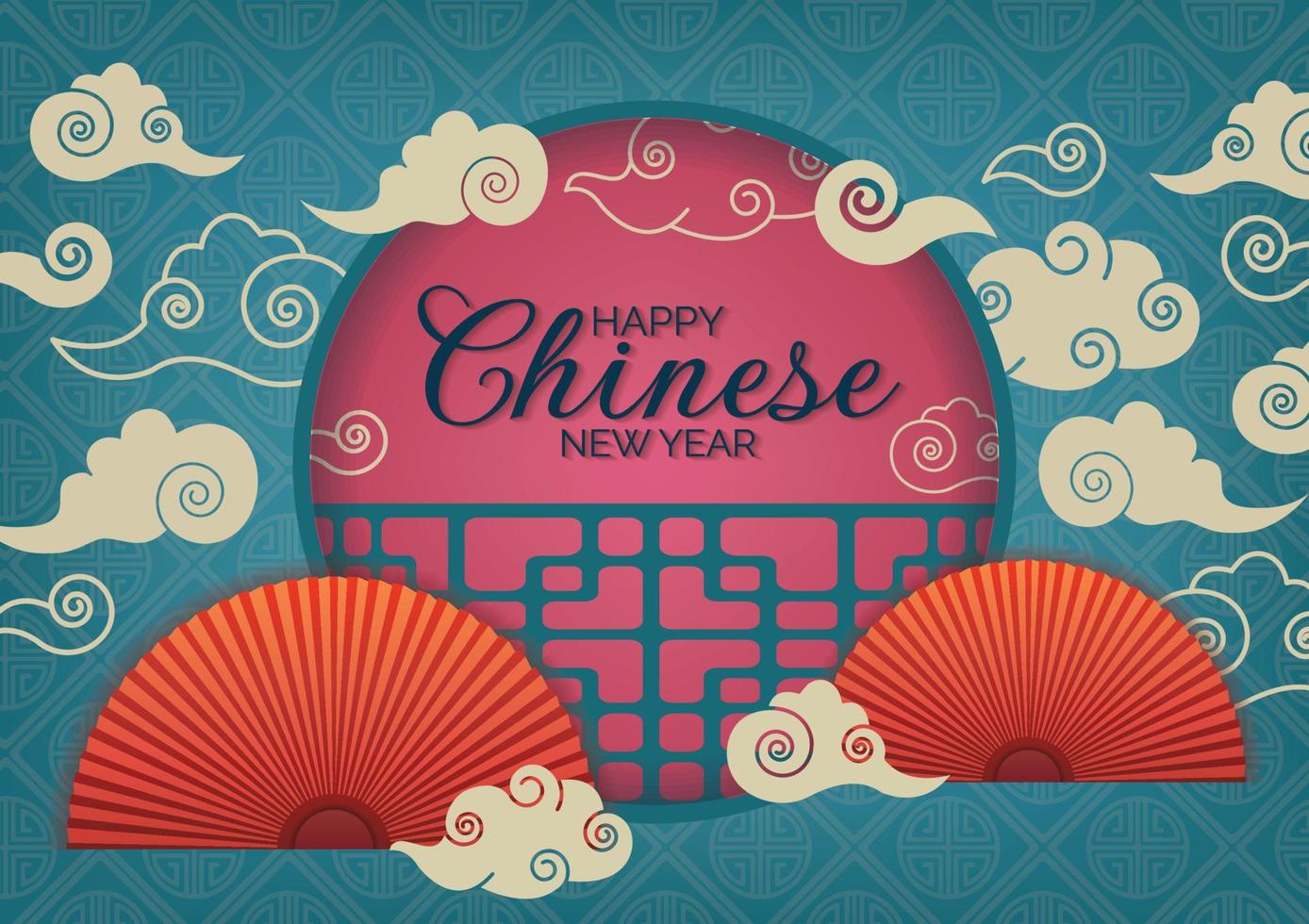 oriental beautiful background vector for chinese new year banner