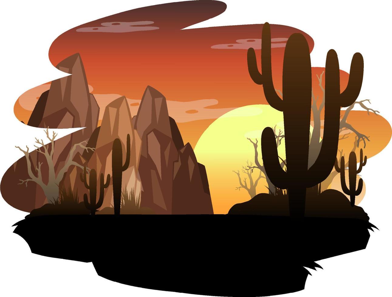 Isolated silhouette savanna forest vector