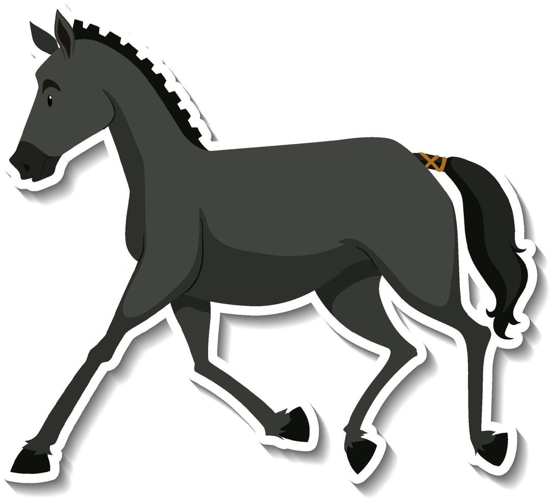 A horse walking animal cartoon sticker vector