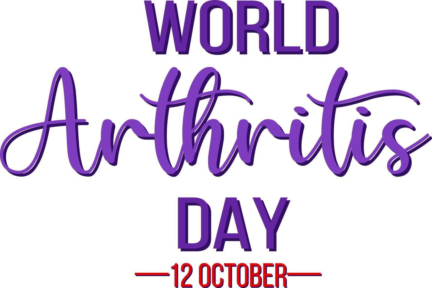 World Arthritis Day lettering banner vector