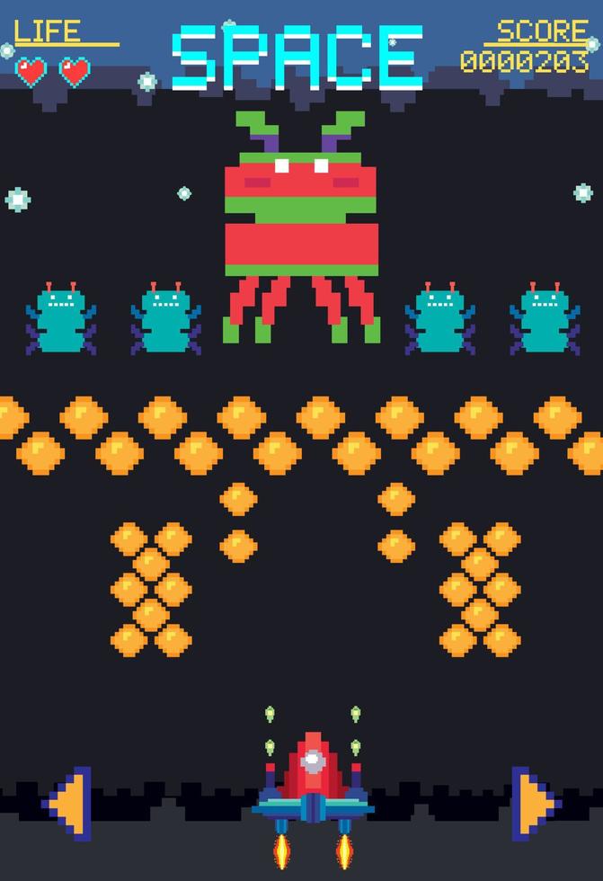 Space game user interface template vector