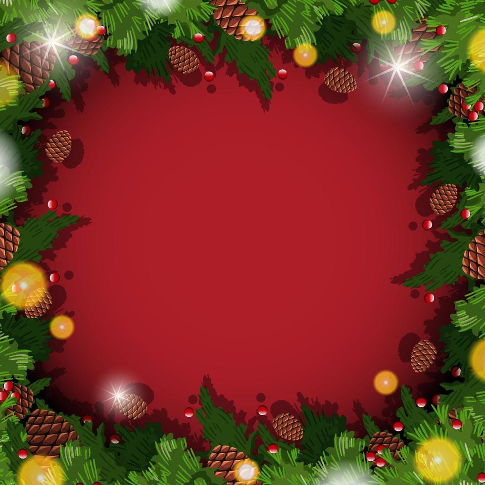 Empty banner template in Christmas theme vector