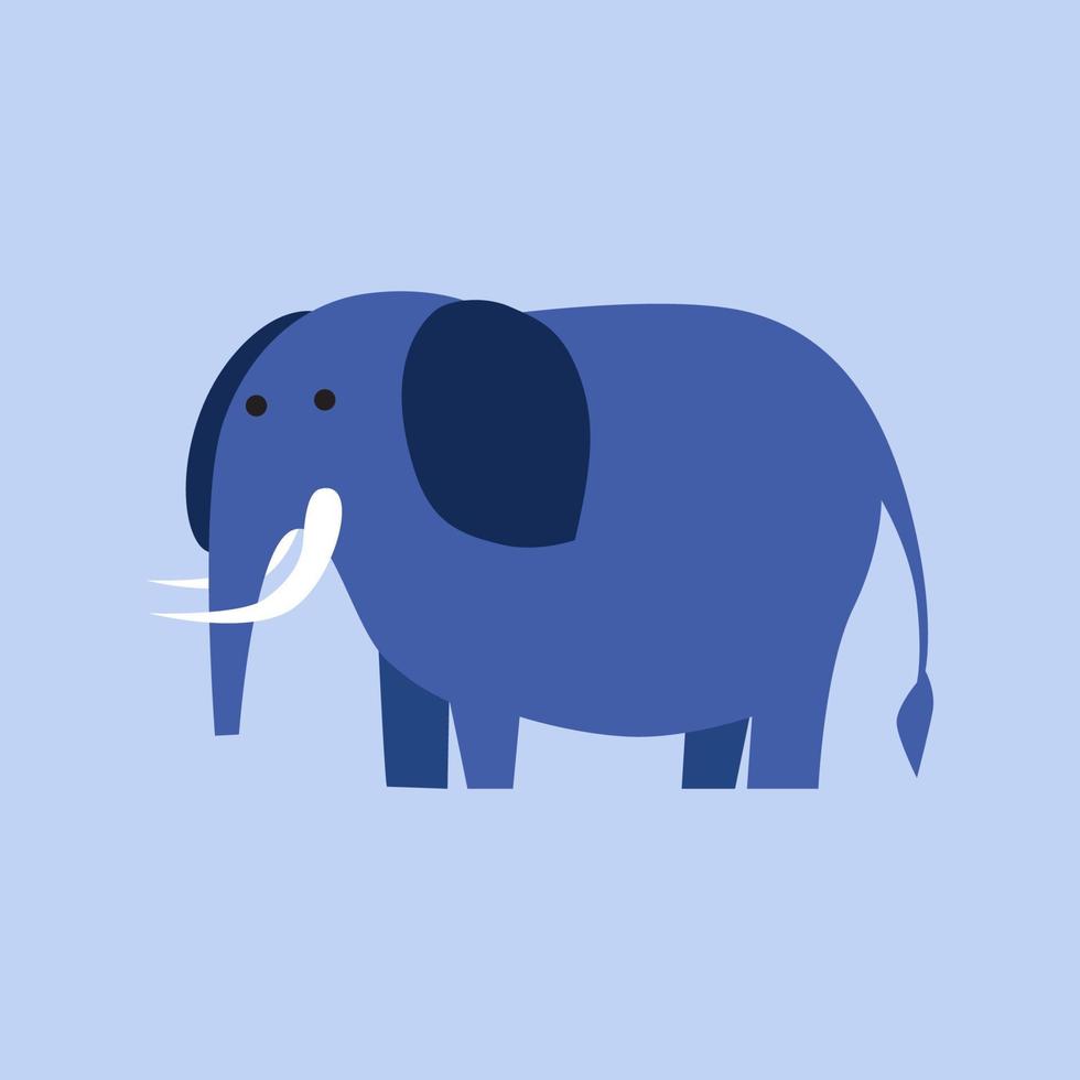 ilustración vectorial de un lindo elefante. ilustración plana y simple para la plantilla vector