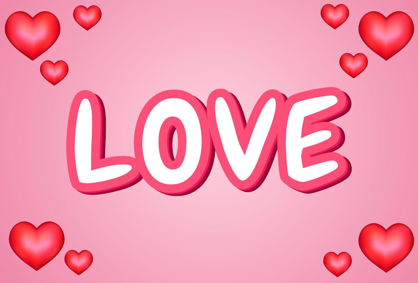 valentines day greeting designs. love text effect. pink heart design. designs for poster templates. vector