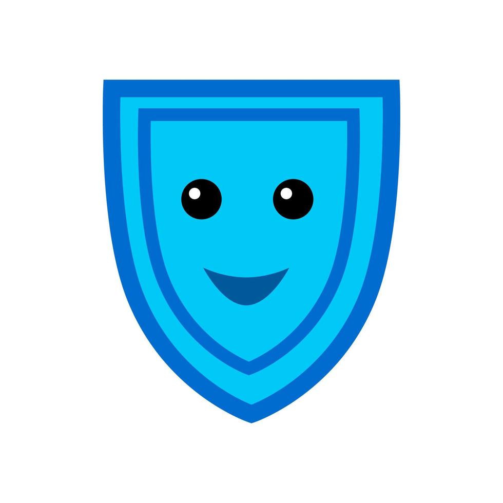 blue shield icon design. Simple shield character design for template. vector