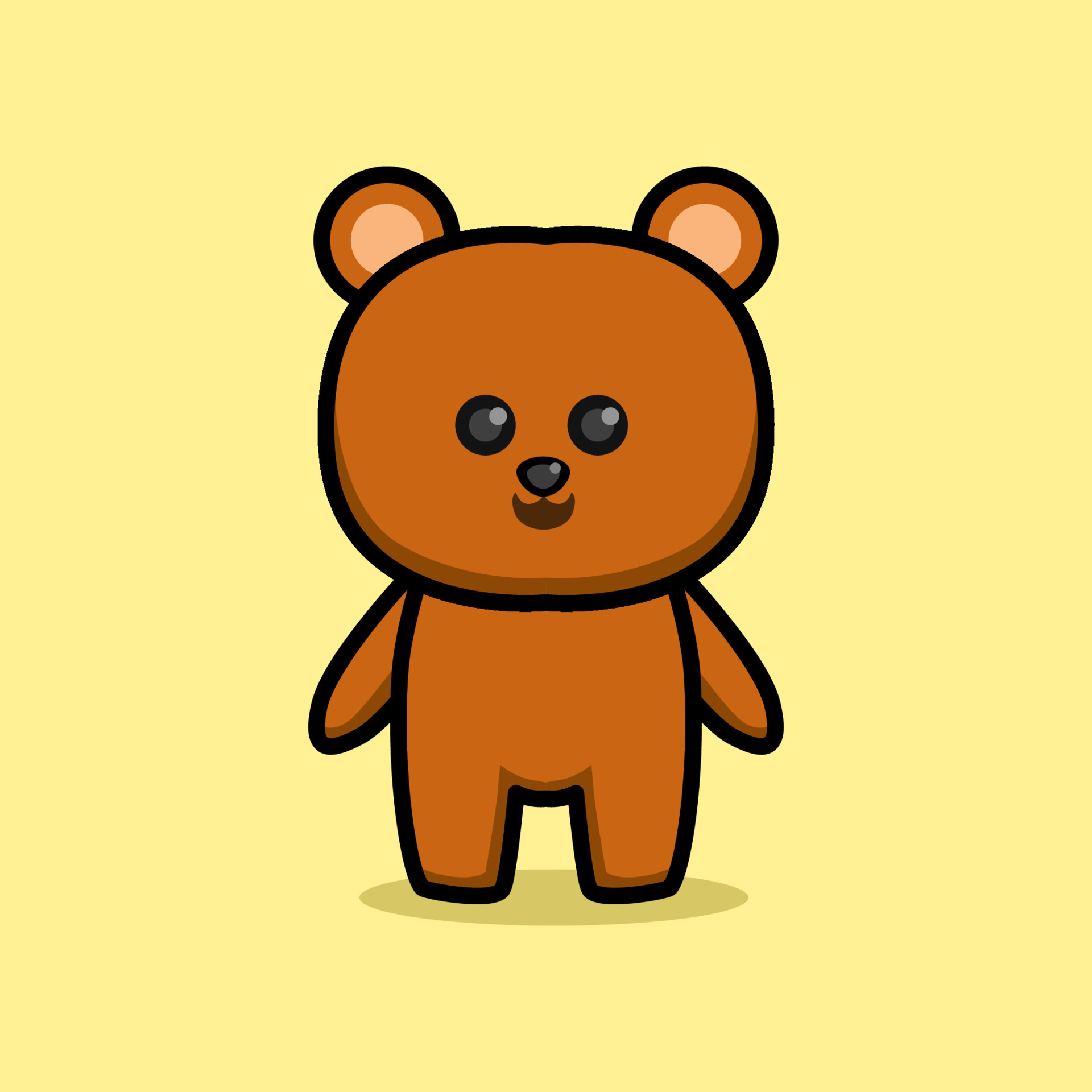 brown cute bear cartoon illustration design. designs for stickers. 5280350  Vector Art at Vecteezy