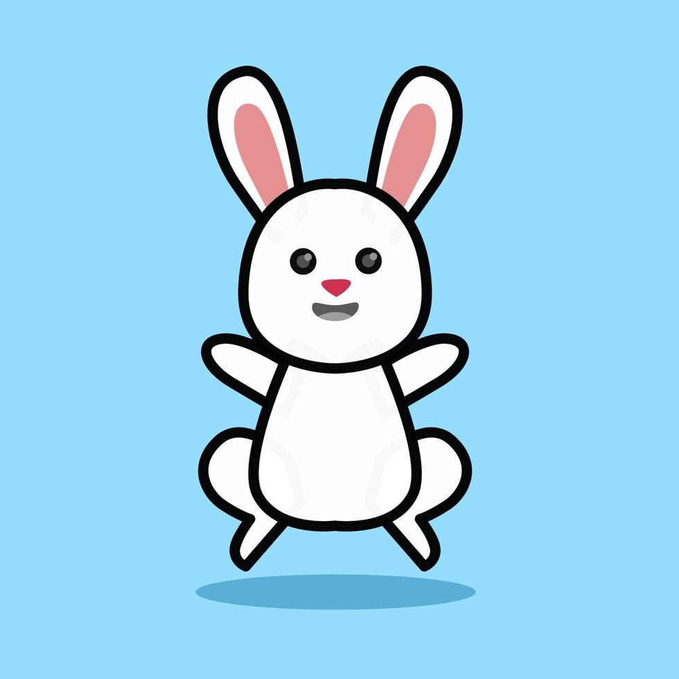 bunny cartoon illustration design jumping. designs for stickers ...