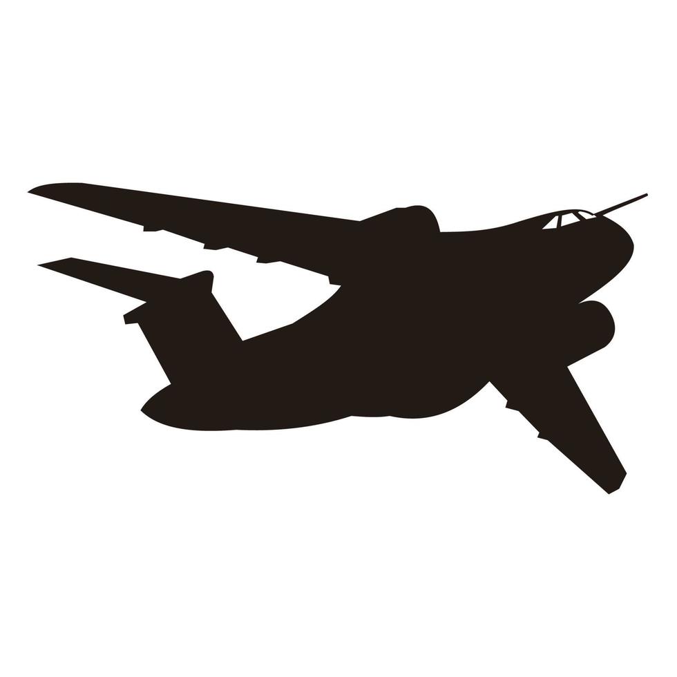 diseño de vector de silueta de avión de carga militar