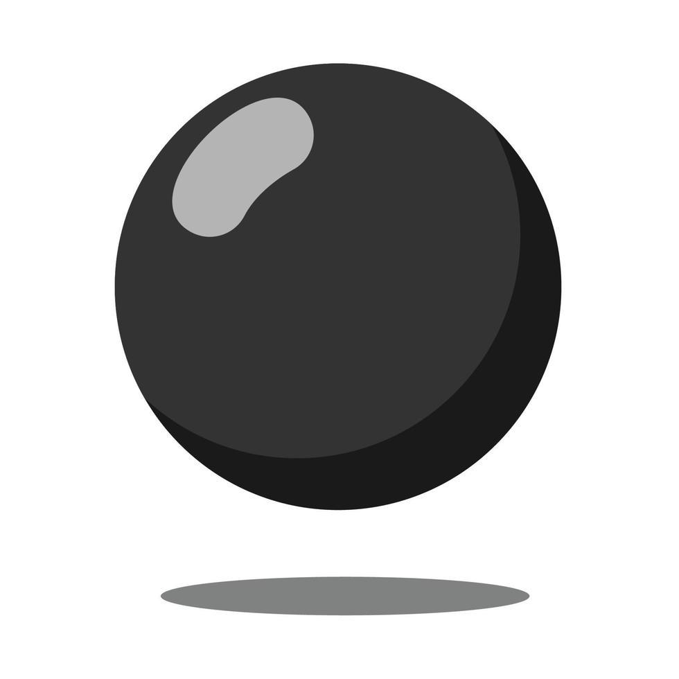 3D black ball illustration vector