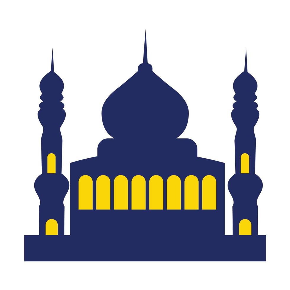 mosque moslem prayer building vector