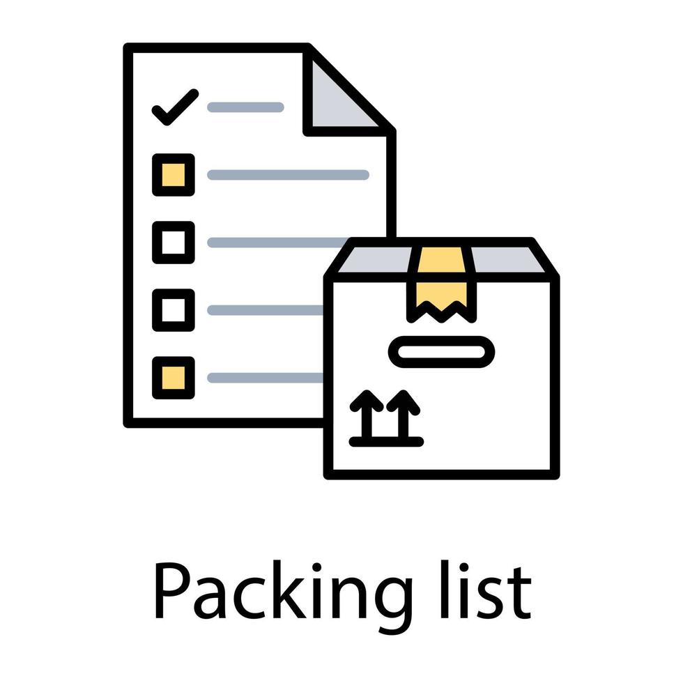 Packing List Concepts vector
