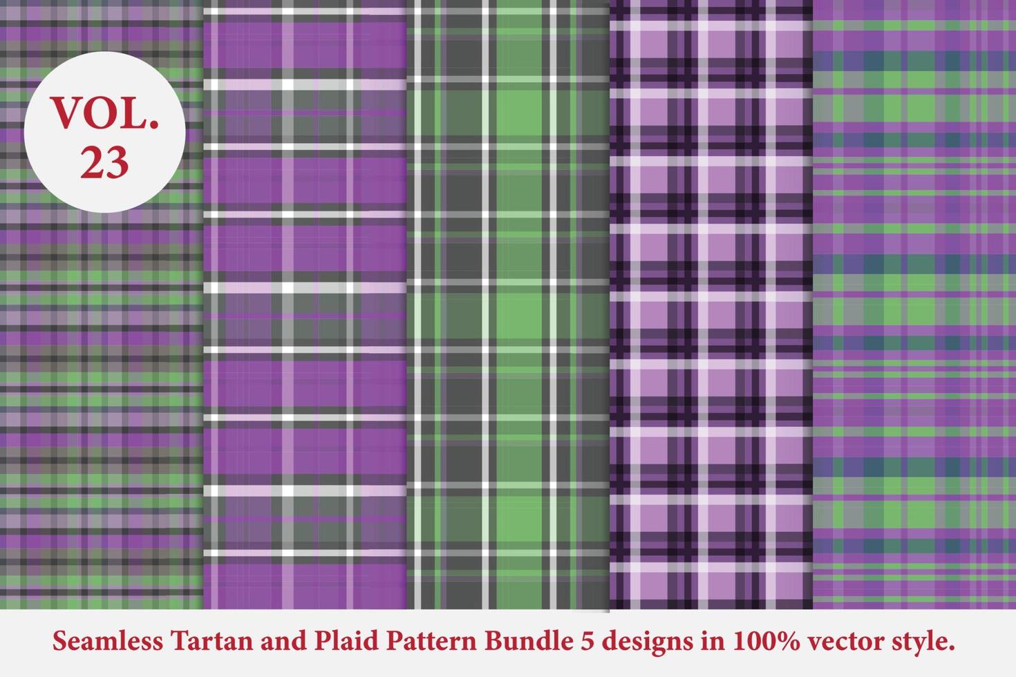 Plaid Pattern Bundle 5 designs Vol.53 Buffalo Vector, Tartan Fabric background wallpaper vector