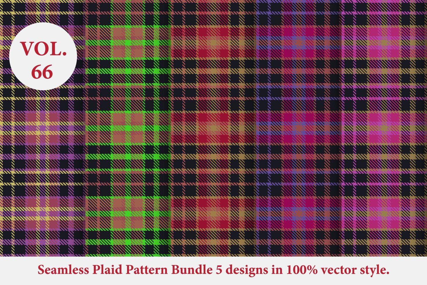 Plaid Pattern Bundle 5 designs Buffalo Vector, Tartan Fabric background wallpaper, Monochrome patterns collection vector