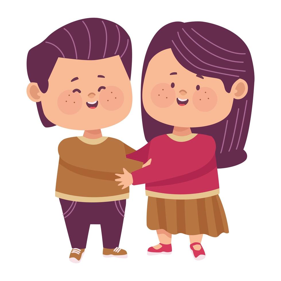 little couple lovers vector