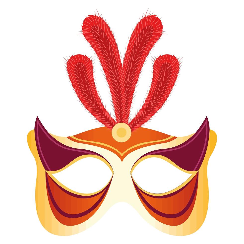 mardi gras orange mask vector