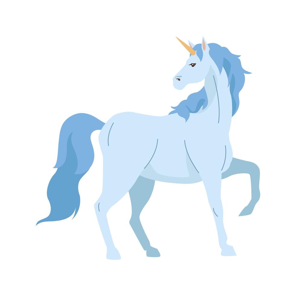 blue unicorn fairy animal vector
