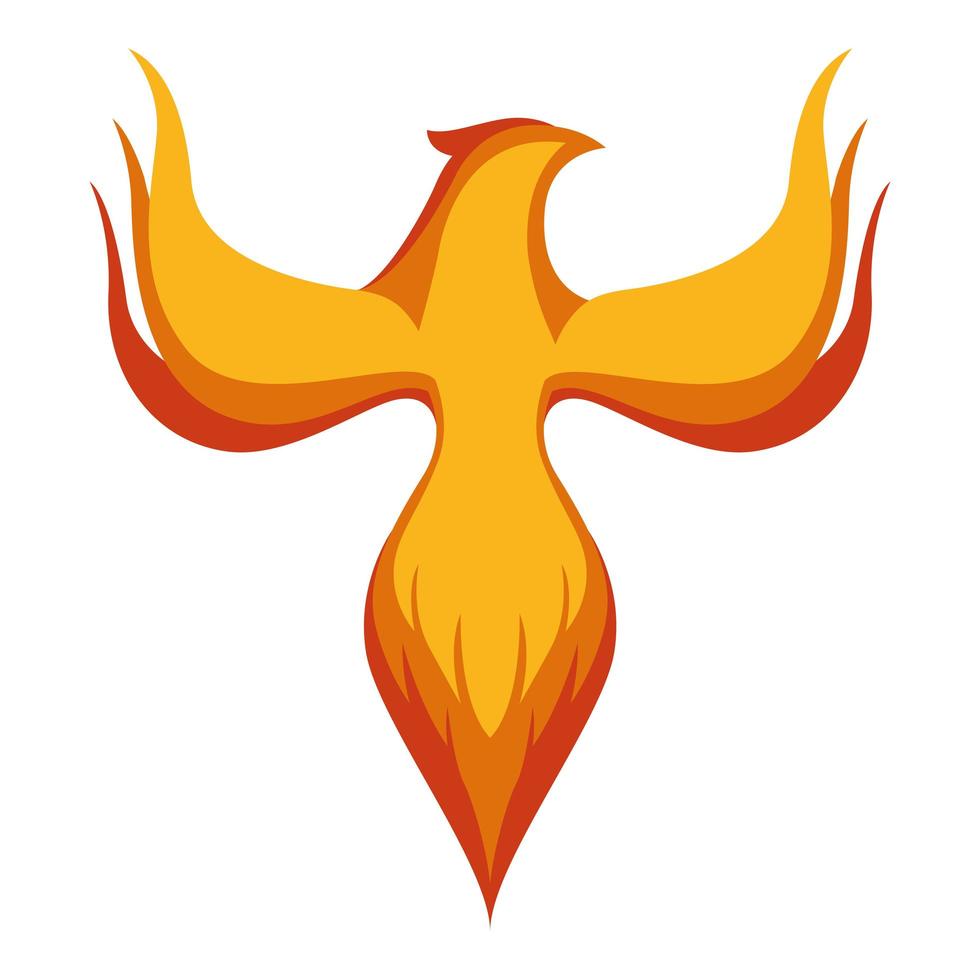 yellow phoenix emblem vector