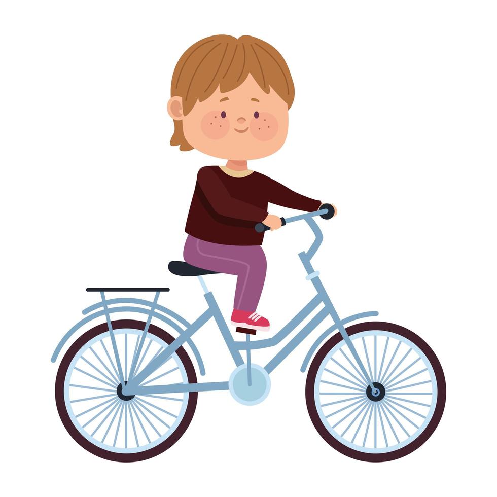 little boy in bicycle vector