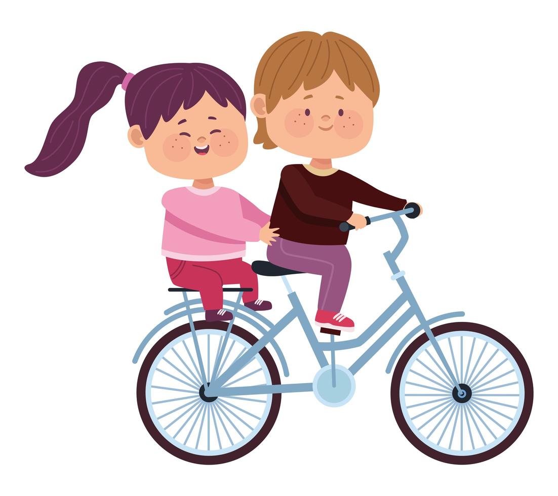 couple lovers in bicycle vector