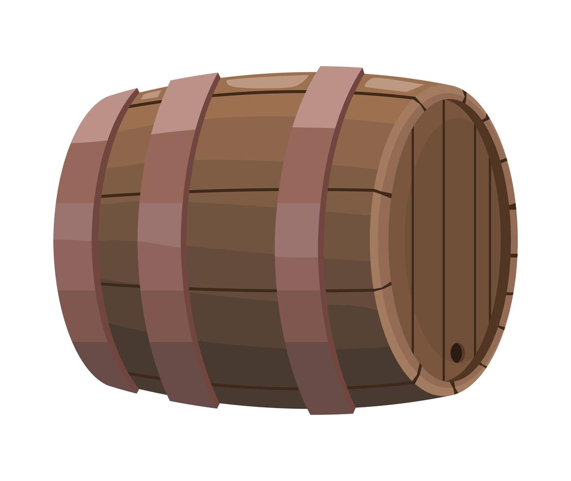 wooden wine barrel vector