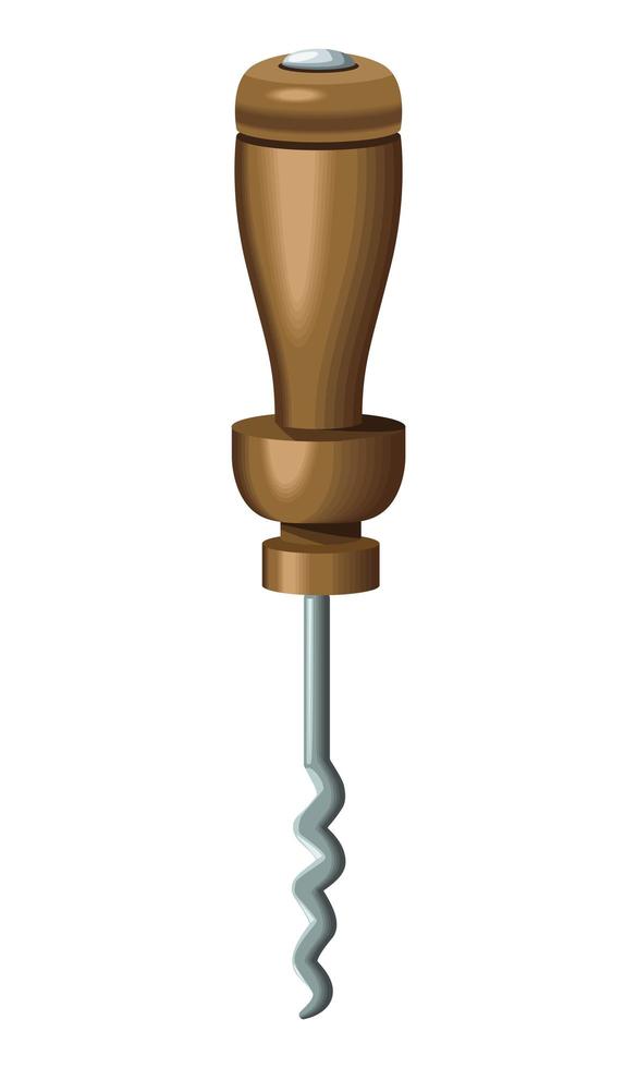 wine corkscrew utensil vector