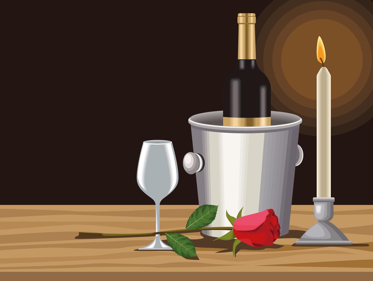 wine cup and candle vector