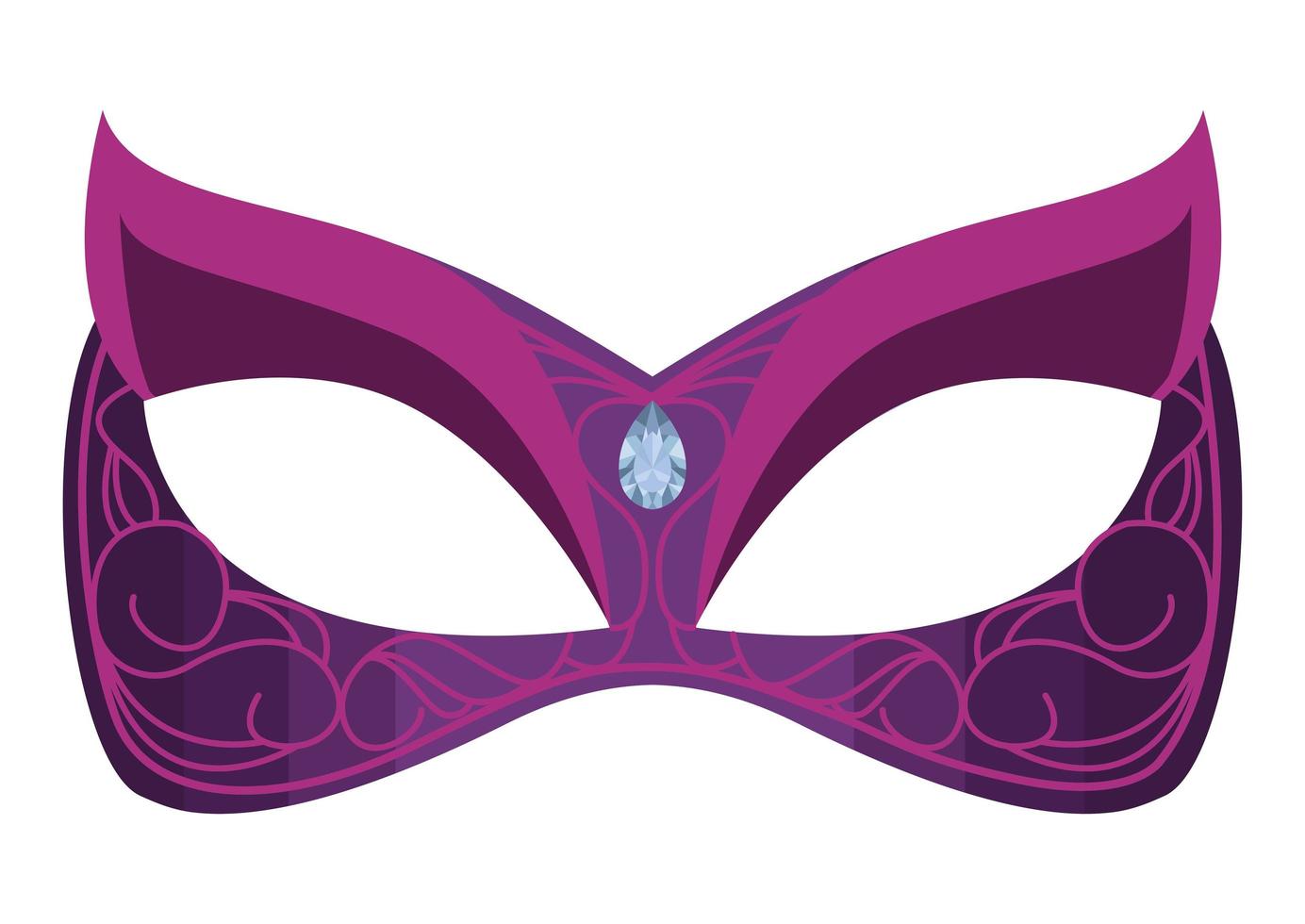 mardi gras purple mask vector