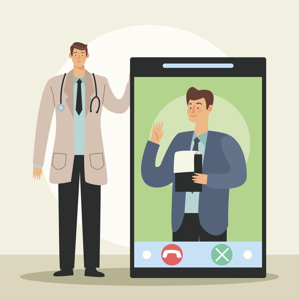 patient in smartphone vector