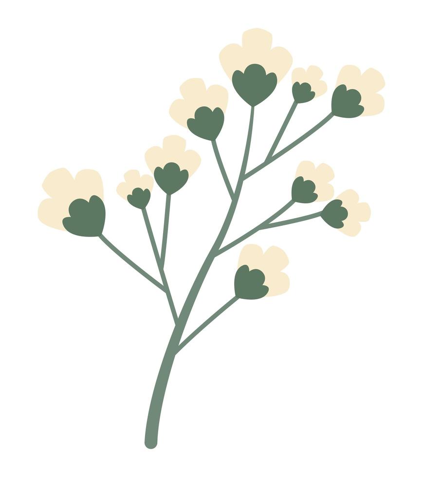 planta con flores blancas vector