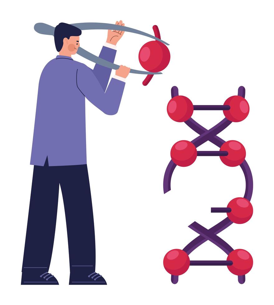 científico masculino con adn vector