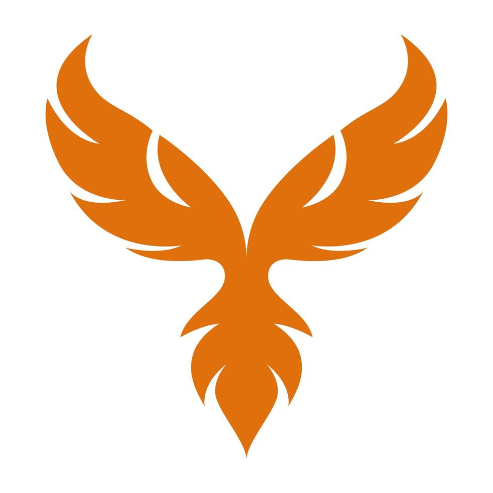 phoenix orange silhouette vector
