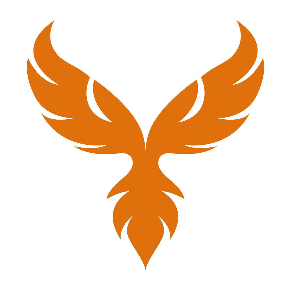 phoenix orange silhouette vector