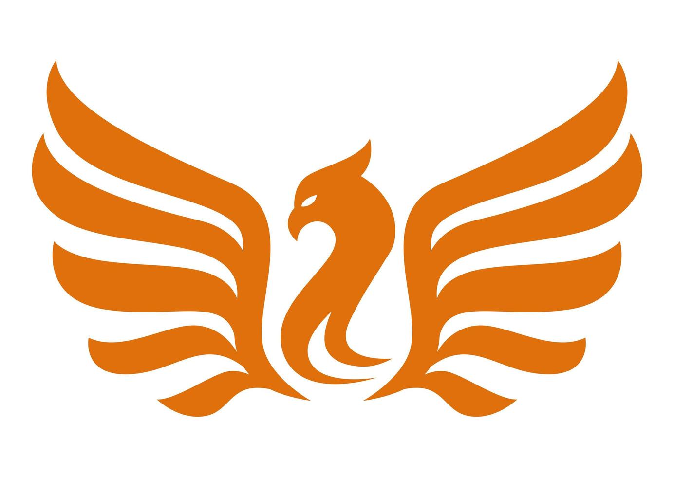 silueta de emblema de ave fénix vector