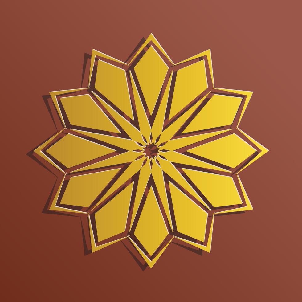 star style mandala ornament golden color vector graphic