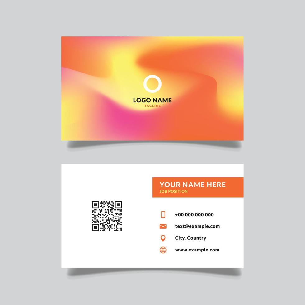 business card modern template abstract wavy mesh gradation color concept, vector design graphic