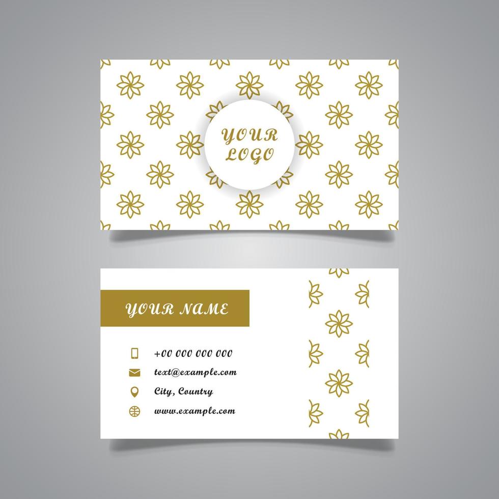 business card template design with floral pattern style, vector graphic