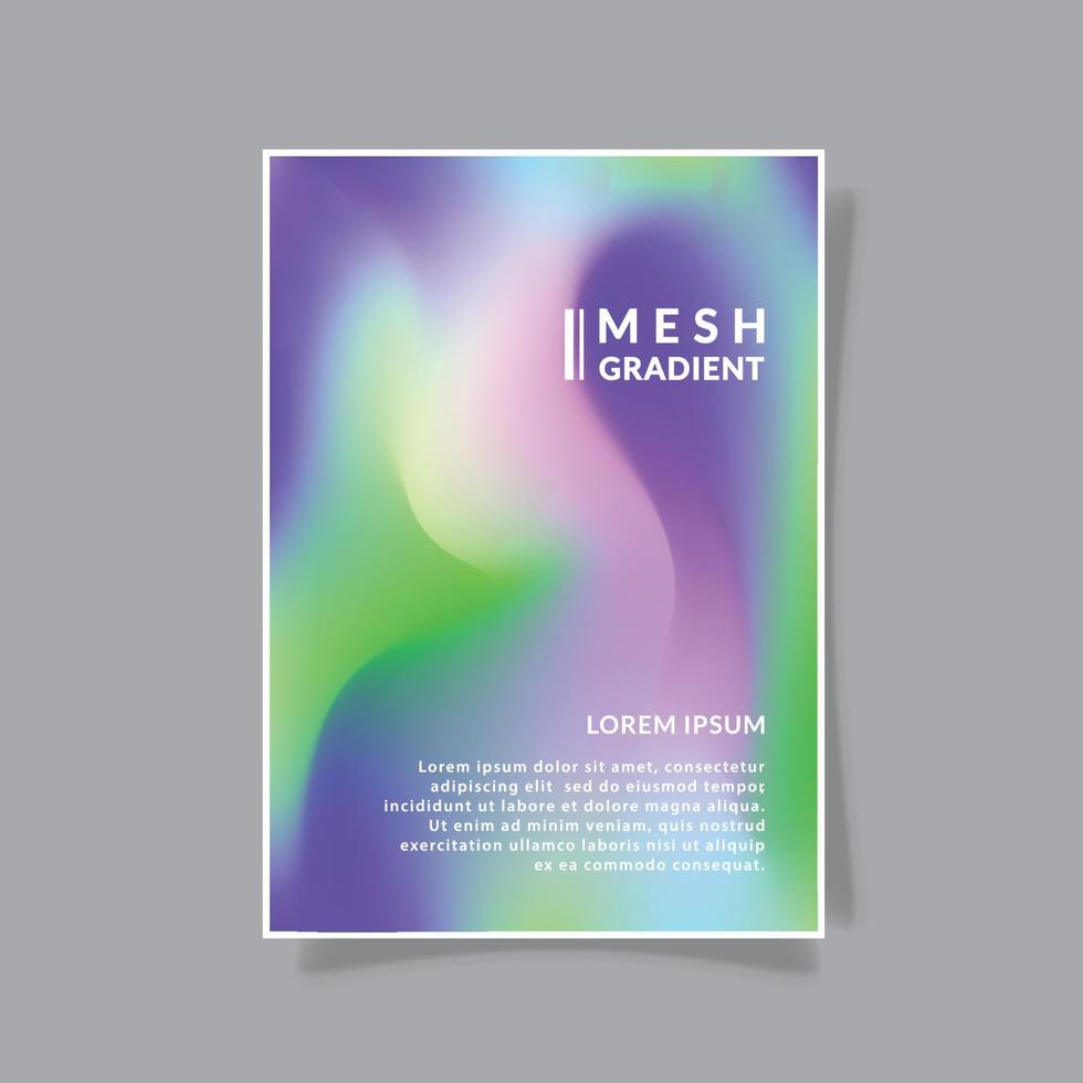 gradation mesh style futuristic cover template, soft color, abstract fluid pattern, design vector graphic