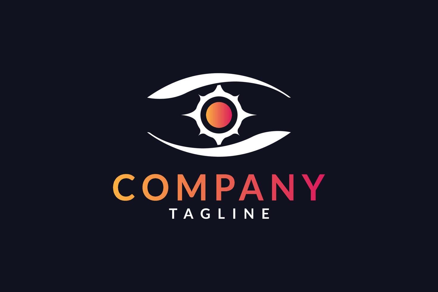 modern compass eye logo design vector graphic, navigator tech