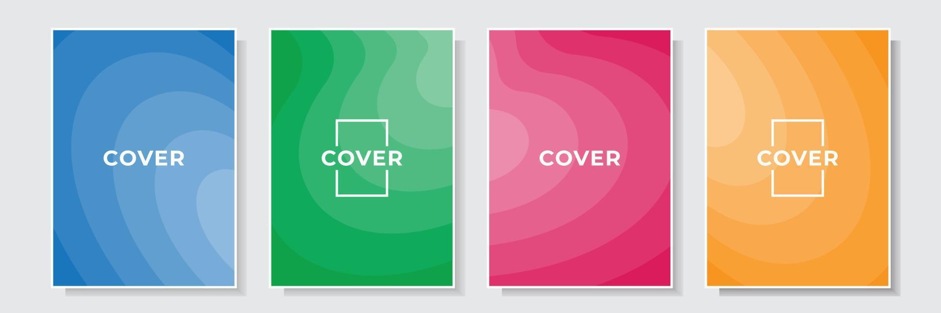 modern colorful cover elegant gradation layered template design wave style set collection background vector graphic