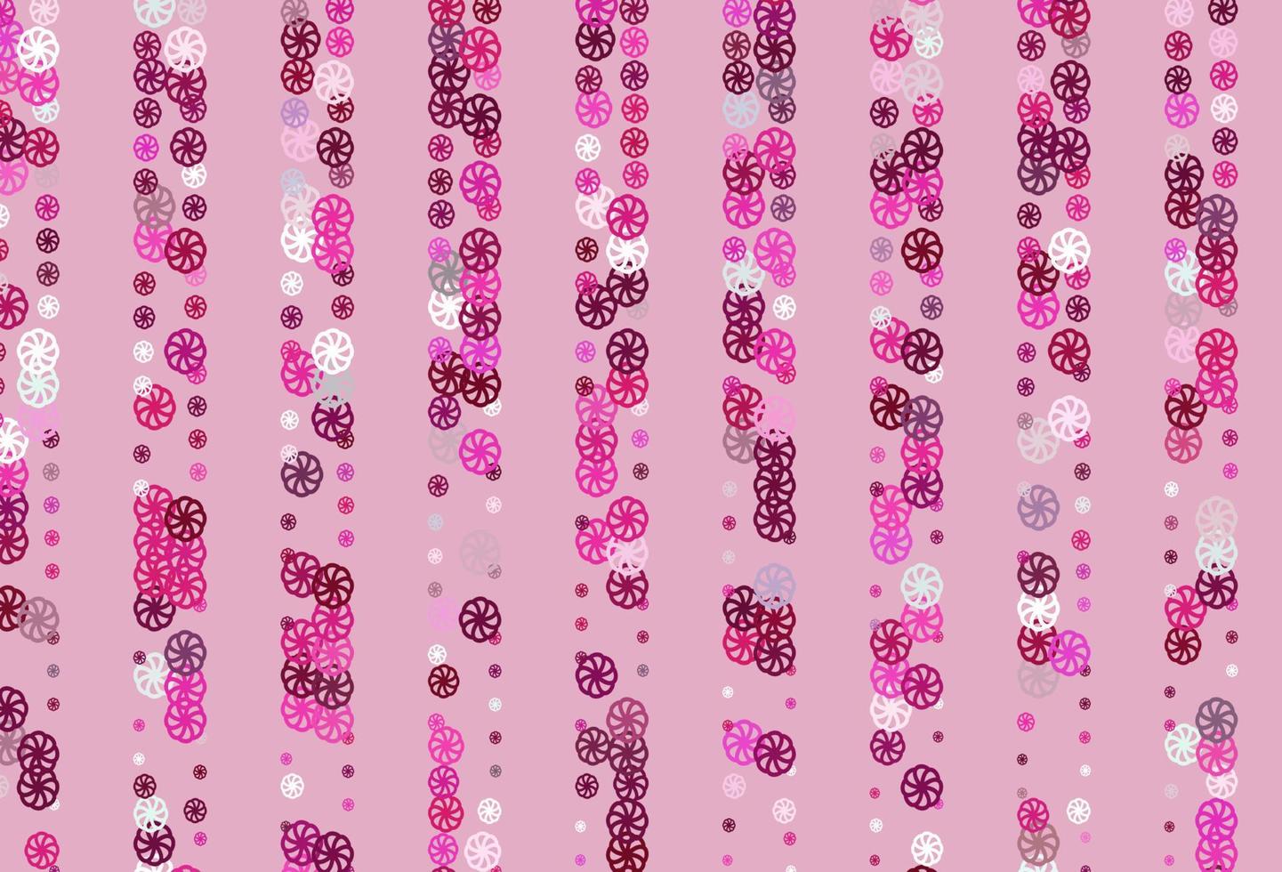 Light Pink vector background with xmas snowflakes.