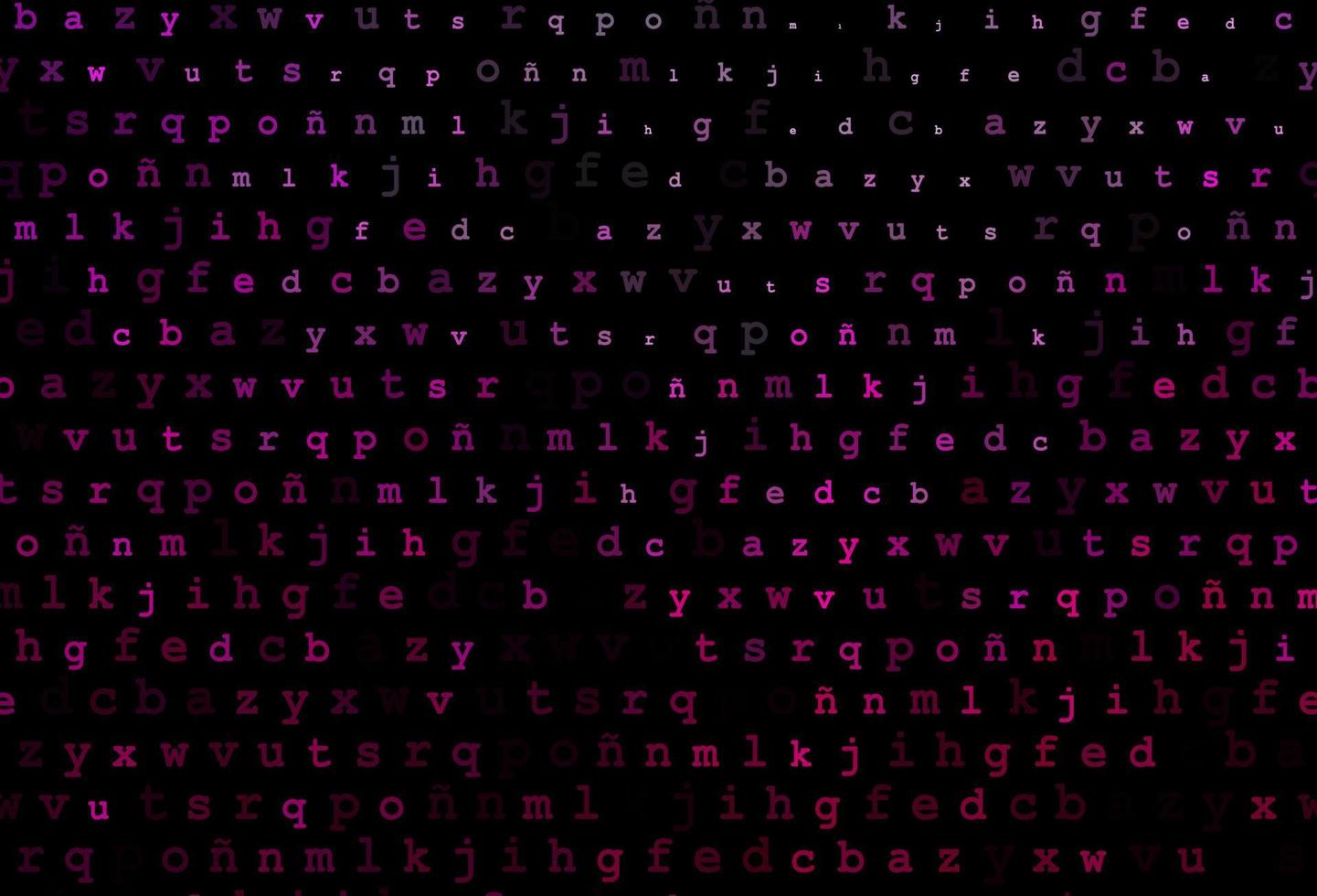 Dark pink vector texture with ABC characters.