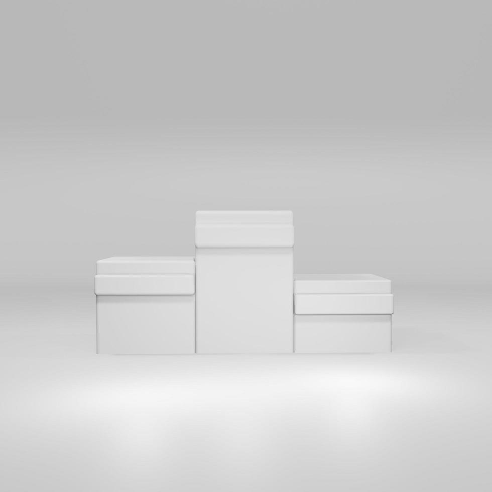 3D White Podium With Box Name photo