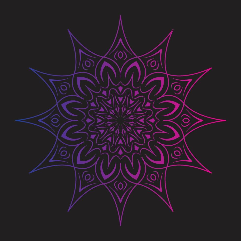 mandala ornament object gradation violet color design vector